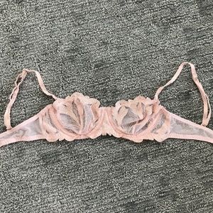 Pink floral lace bralette